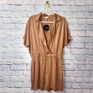 Camel Short Sleeve Romper